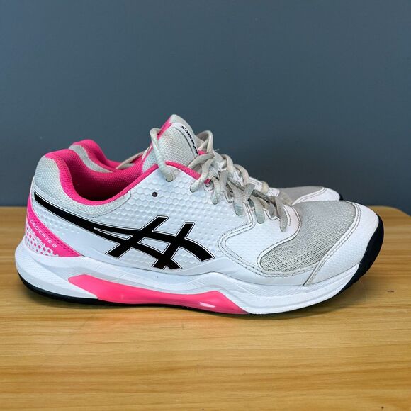 Asics GEL-DEDICATE 8 PICKLEBALL Running Shoes Women's US 9.5 White/Pink 1042A236 - Picture 1 of 13